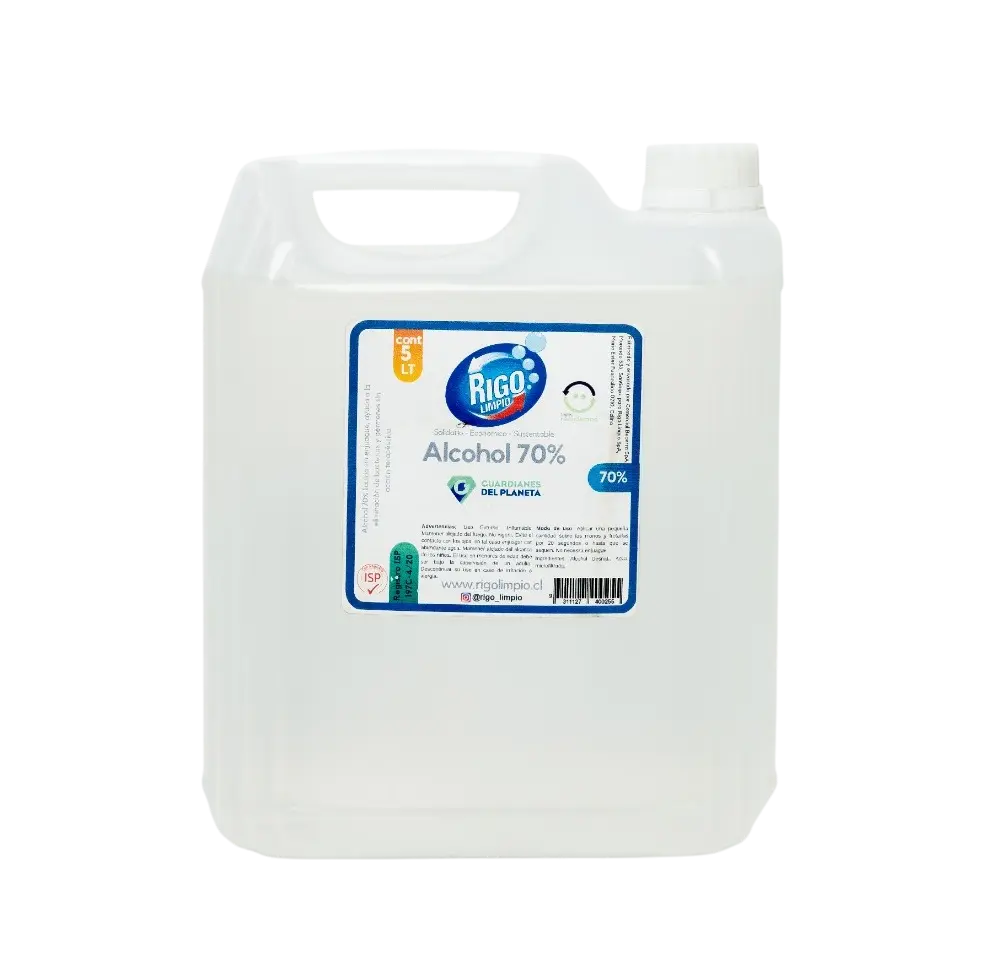 Alcohol al 70% Rigo Limpio 5 Lts con Registro ISP