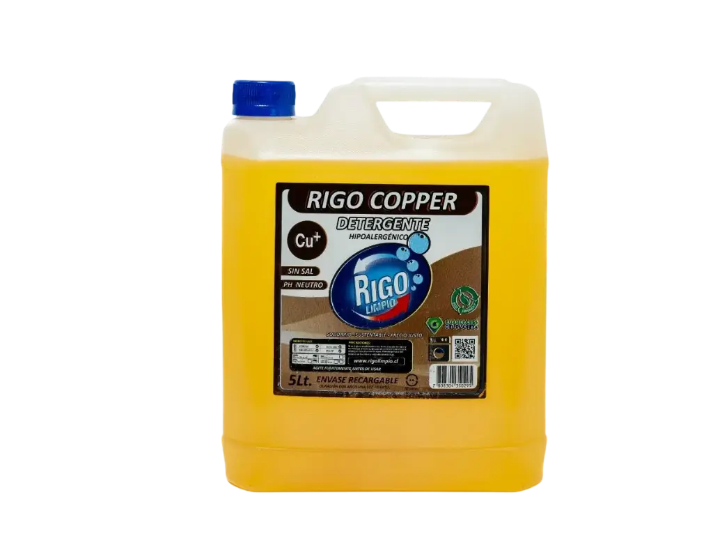 Detergente Copper Hipoalergénico Rigo Limpio 5 Lts