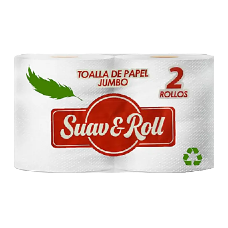 Toalla Papel Suav&Roll Hoja Simple 2 Rollos 200 Mts